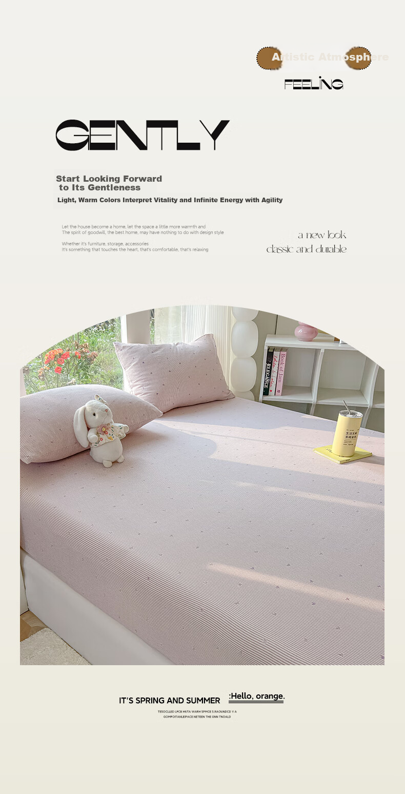 Hodo Class A Double-Layer Fitted Sheet Three-Piece Set, Home Single Bed Cover Set, Full Coverage Bed Cover Protector, 1.8*2 Meters, Purple Qing 2
