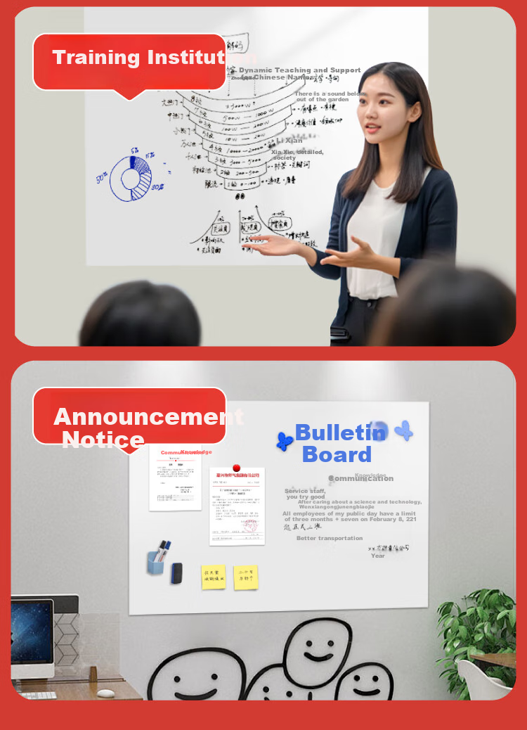 JONEVEE 90*60cm Soft Whiteboard Wall Sticker, Removable without Damaging Walls, for Teaching And Home Use, Magnetic Writing, Note-Taking, Children's Easy-To Doodle Drawing, Wall Paper, WT6090 5