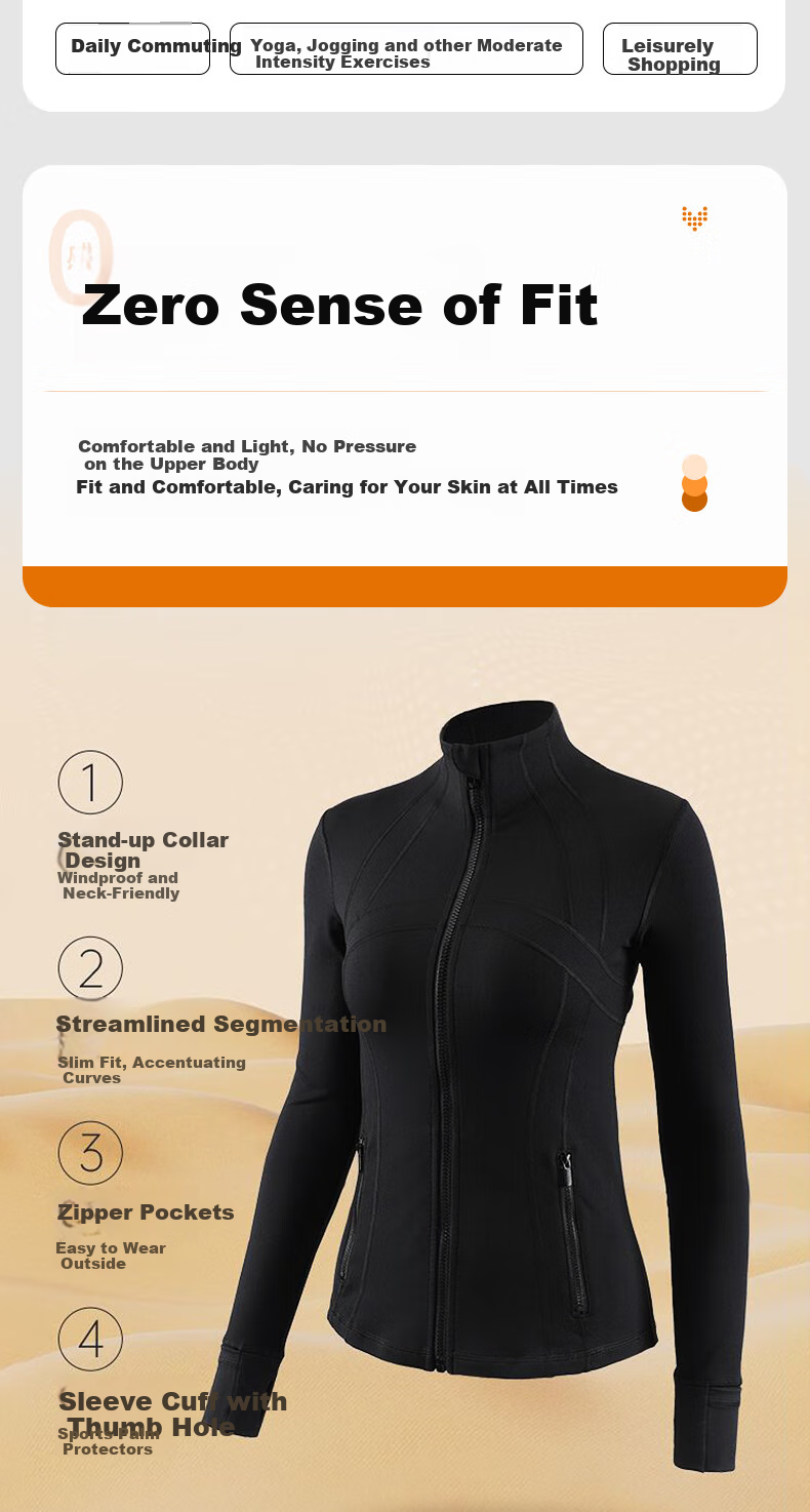 BOPRUIEY Women's Short Jacket, Spring And Summer Yoga Wear, Long-Sleeve Zip-Up Top, Skin-Friendly, Naked Feel, Slim-Fit Sports Coat for Outer Wear 2