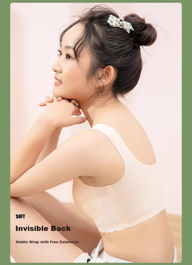 Zaishuo Girls' Underwear for Middle And High School Students, Puberty Stage Two And Three Development, Sports Running Seamless Thin Bra Vest 12