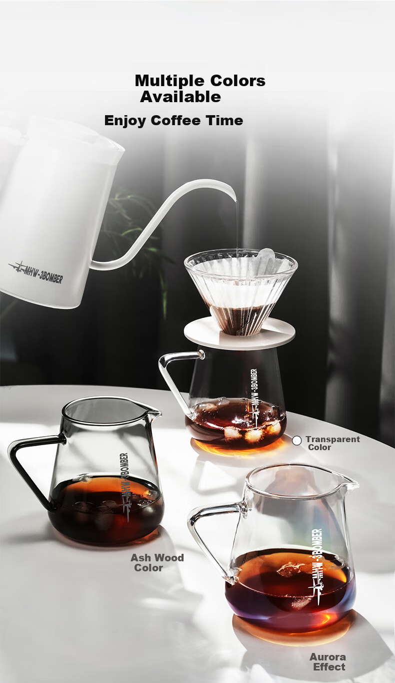 MHW-3BOMBER Pour-Over Coffee Maker, Drip Coffee Brewing Device, 500ml Glass Sharing Pot 7