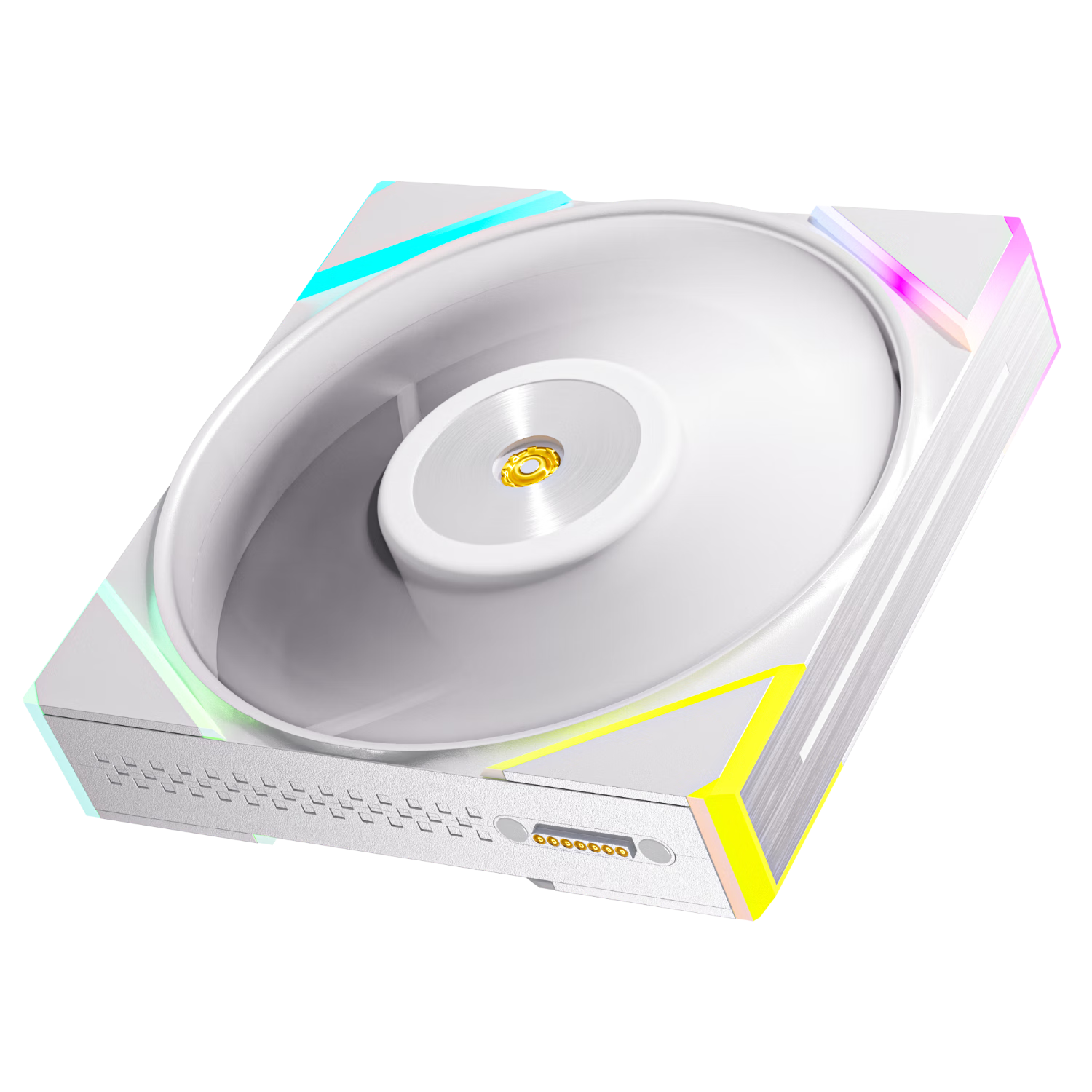 Aigo Starlight S12 White Anti-Leaf Single ARGB Light Effect, 5V 3-Pin Synchronized Lighting, Magnetic Building Block Case Fan 12CM