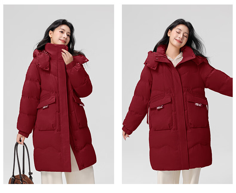 Yalu Women's Mid-Length Down Jacket 2025 Winter Thickened Cold-Resistant Warm Fashion Couple Hooded Coat Female 32
