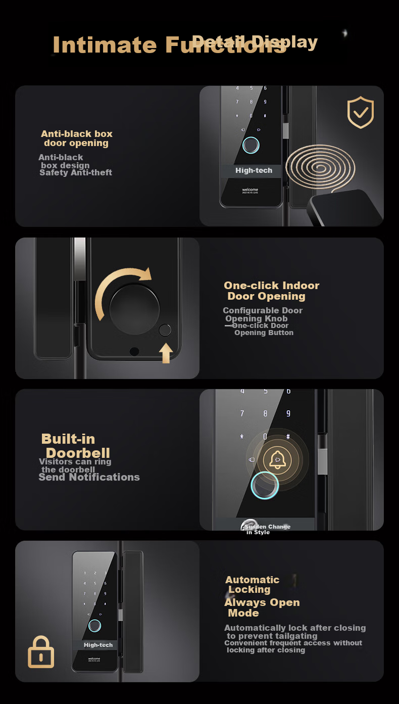 Kemi (Comet) Glass Door Fingerprint Lock, Access Control Smart Electronic Password Lock, Office Glass Door Lock without Drilling Or Wiring, Bluetooth Mini Program Attendance COM-K19A 6