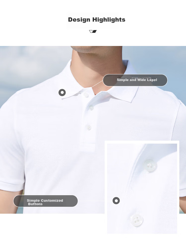 Andongniao [Double-Thread 100% Cotton] Men's High-End Polo Shirt, Smooth Short-Sleeve Summer Lightweight Luxury Collared Breathable Pique T-Shirt 5