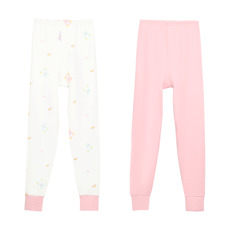 Hodohome Kids Cotton Thermal Leggings A-Class Girls Warm Pants Autumn Winter Cotton Fleece Sleepwear for Girls Size 150-170