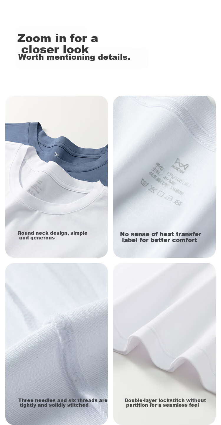 MiiOW Men's T-Shirt, Modal Ice Silk Cool-Feeling Short Sleeve Round Neck, Summer Thin Sweat-Absorbing Breathable Casual Undershirt 4