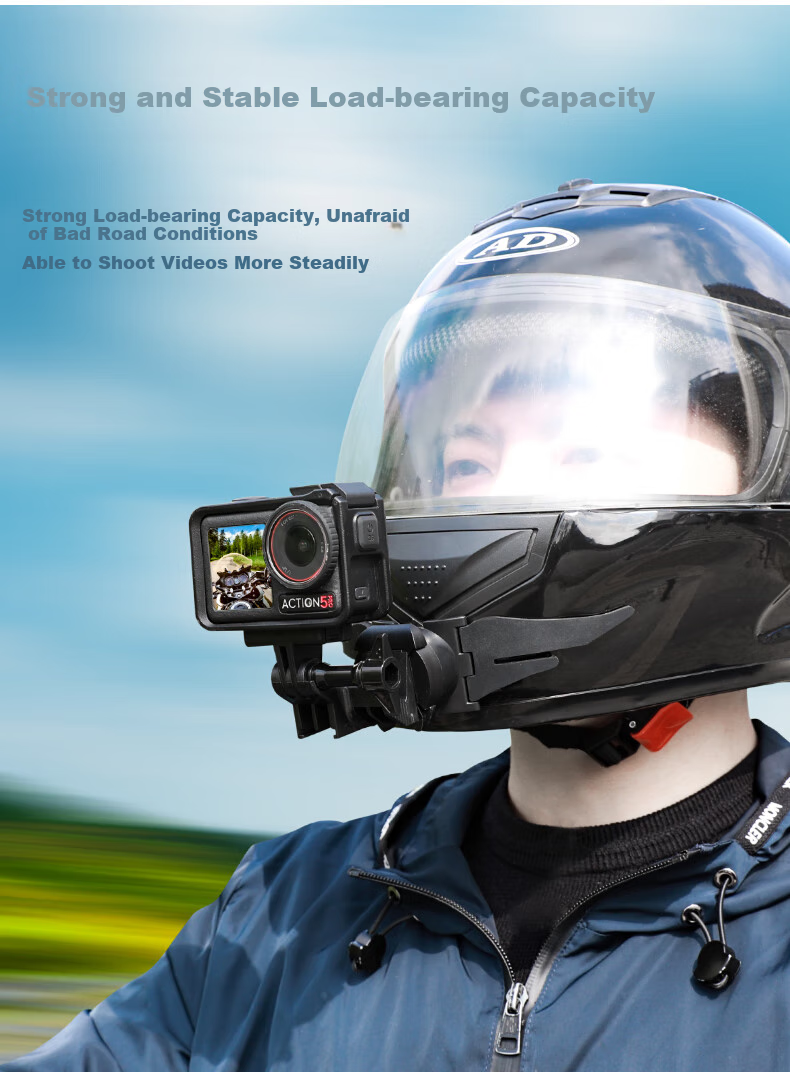Qiye Motorcycle Helmet Mount Chin Strap Base Suitable for Acepro2 DJI Action5pro Action6 Accessories 3 Center Shooting 2 2