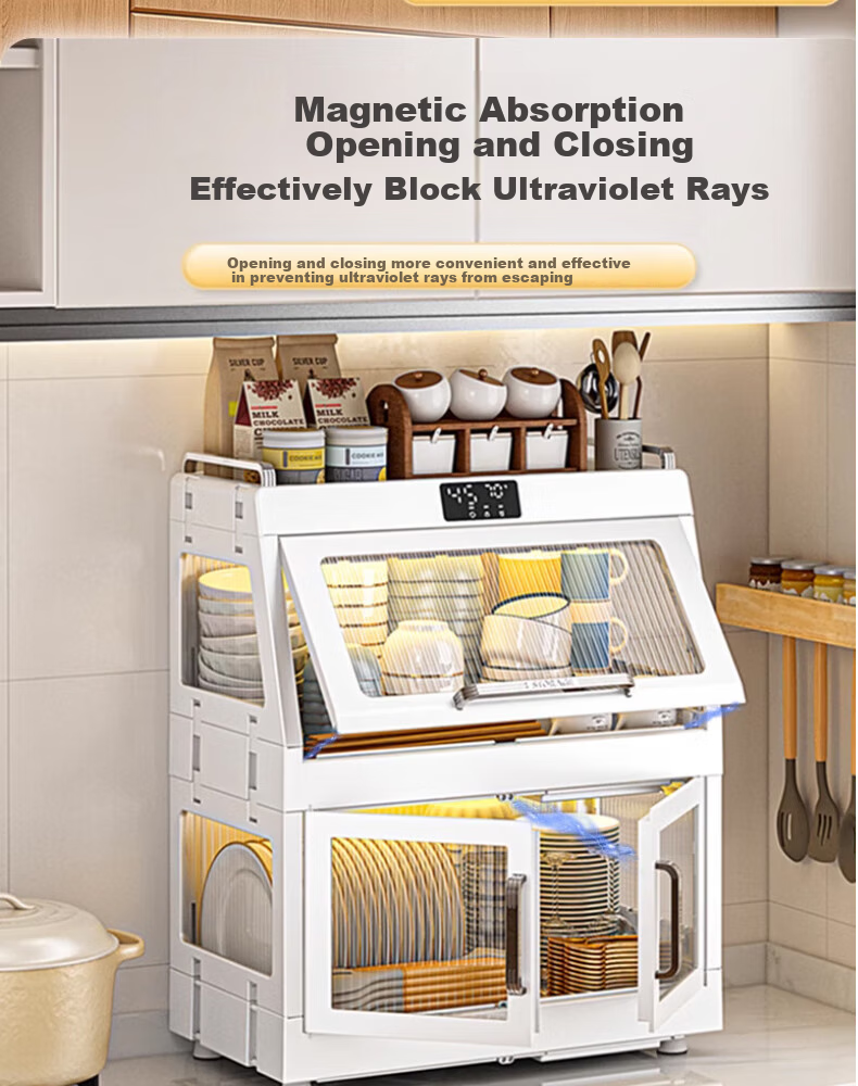 Maomiyoupin Dish And Chopstick Cabinet, Storage Cabinet, Disinfection Bowl Cabinet, Kitchen Utensil Drying All-In Machine, Countertop Dish Drainer And Storage Rack 5