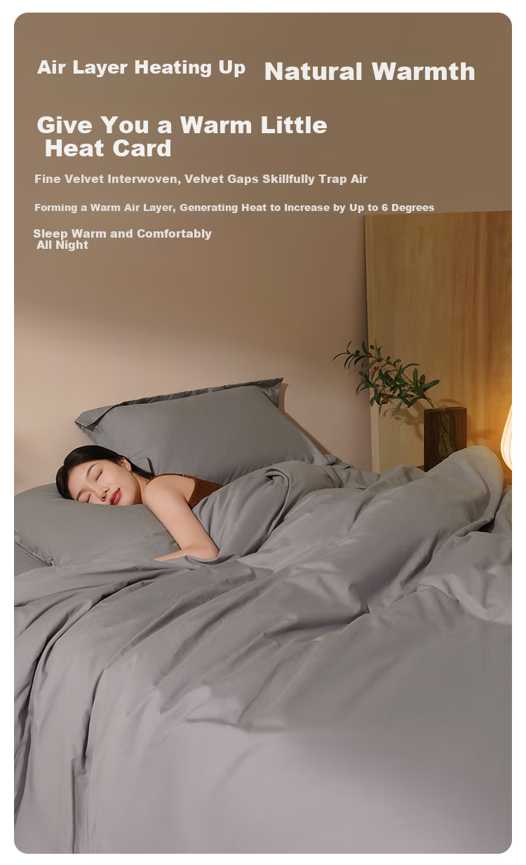 JD Original Italian Ceramic-Grind Four-Piece Bedding Set, 100-Count Long-Staple Cotton, Thick Brushed Fabric, Class A Pure Cotton, Winter Warmth, Bed Sheet Duvet Cover Pillowcases, Double Size 1.8m Dark Earth Gray 4