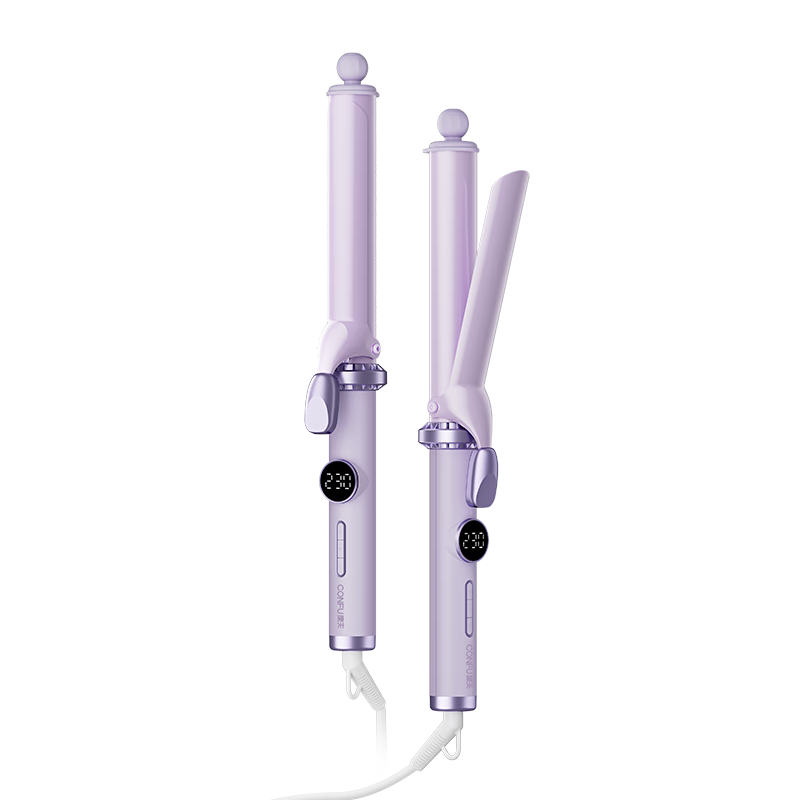 CONFU 32mm Electric Curling Iron V1 Purple - Constant Temperature Hair Curler, Heat Protection, Voluminous Large Waves, Anti-Scald Lazy Styling Tool, Korean Style Big Curl Hair Curler, Birthday Gift