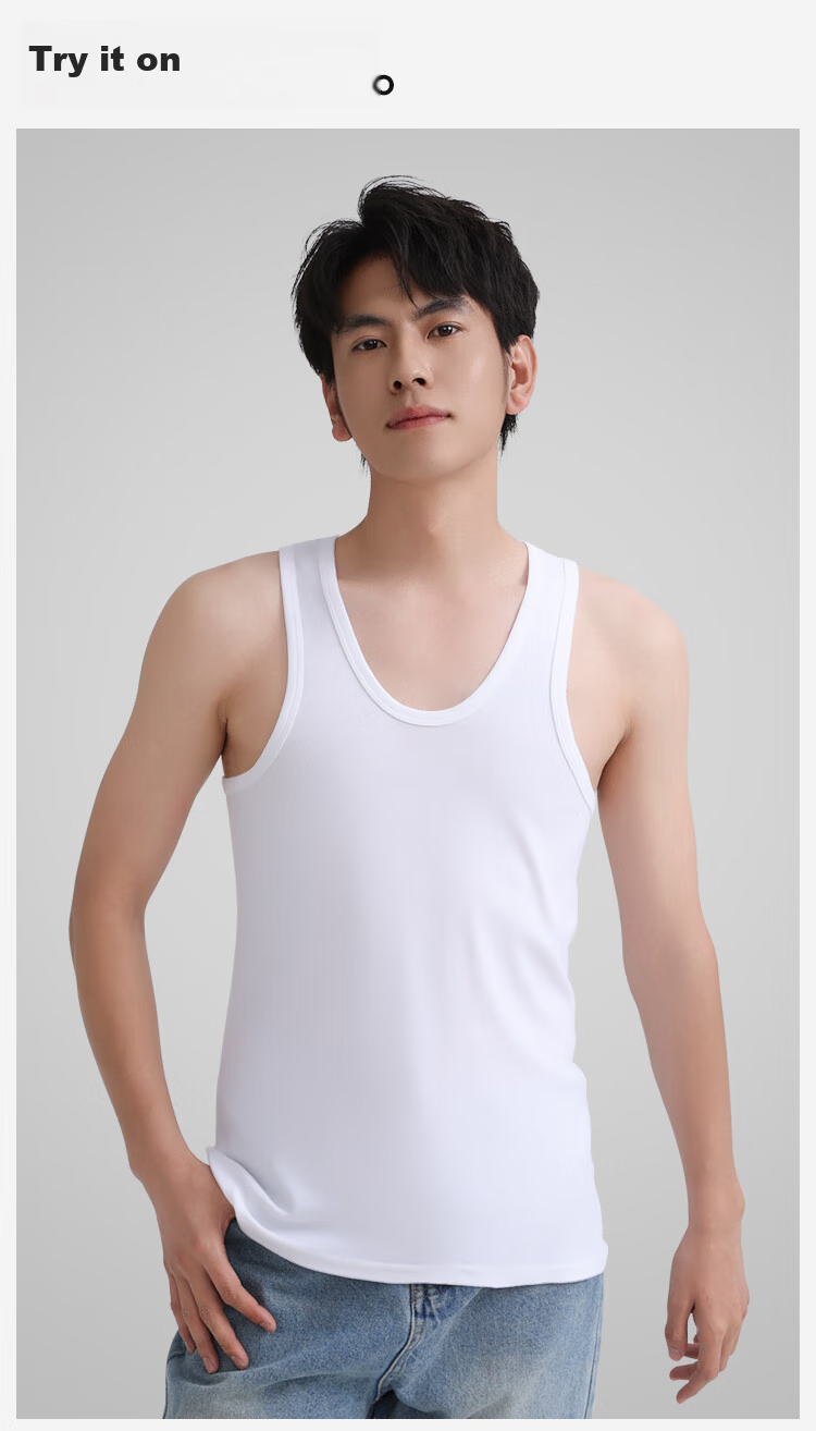 MiiOW 2-Pack 40s Combed Pure Cotton Men's Undershirt, Antibacterial Base Layer Tank Top T-Shirt, 1 White 1 Gray 2XL 14