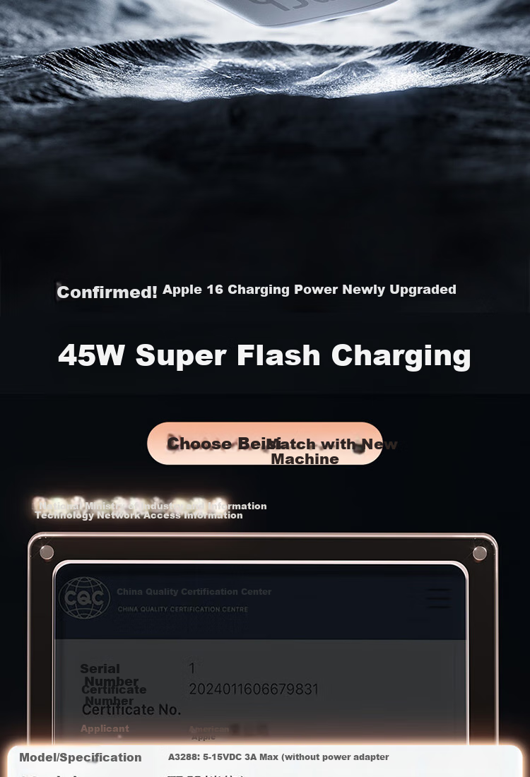 Baseus Dual-Core Charger, Apple 17 Charger PD45W Compatible with 40W GaN Fast Charging Head, IPhone17/16/15ProMax/Air Phone And IPad Charger Head, Starry Black 2