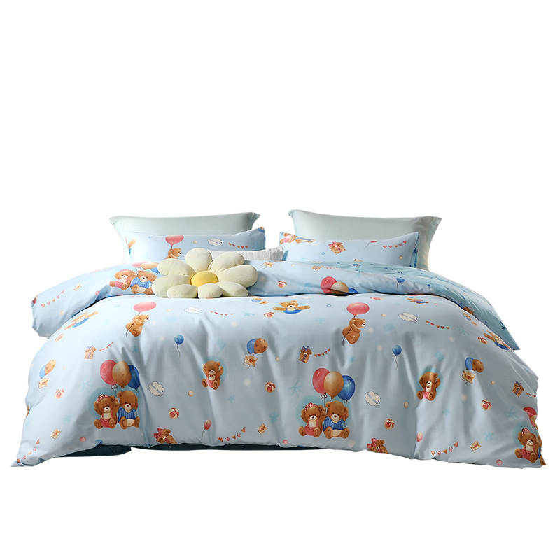 Fuanna Children's A-Class Pure Cotton Quilt Cover Single Piece All Cotton Student Dormitory Children's Quilt Cover Set 1.2m Bed 152*210cm