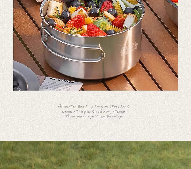 TAN XIAN ZHE 304 Stainless Steel Outdoor Cookware Set with Cassette Stove Camping Full Set Cooking Pot Kettle 14