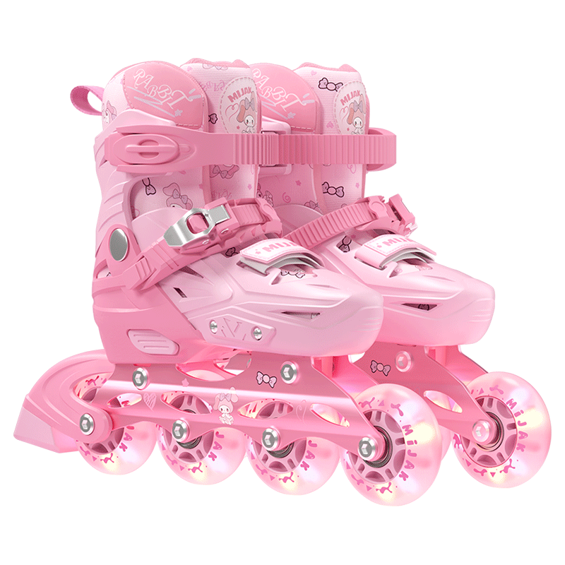 Kids Adjustable Inline Skates for Ages 3-12, Girls Roller Skates with Full Flashing Wheels, Gift Set
