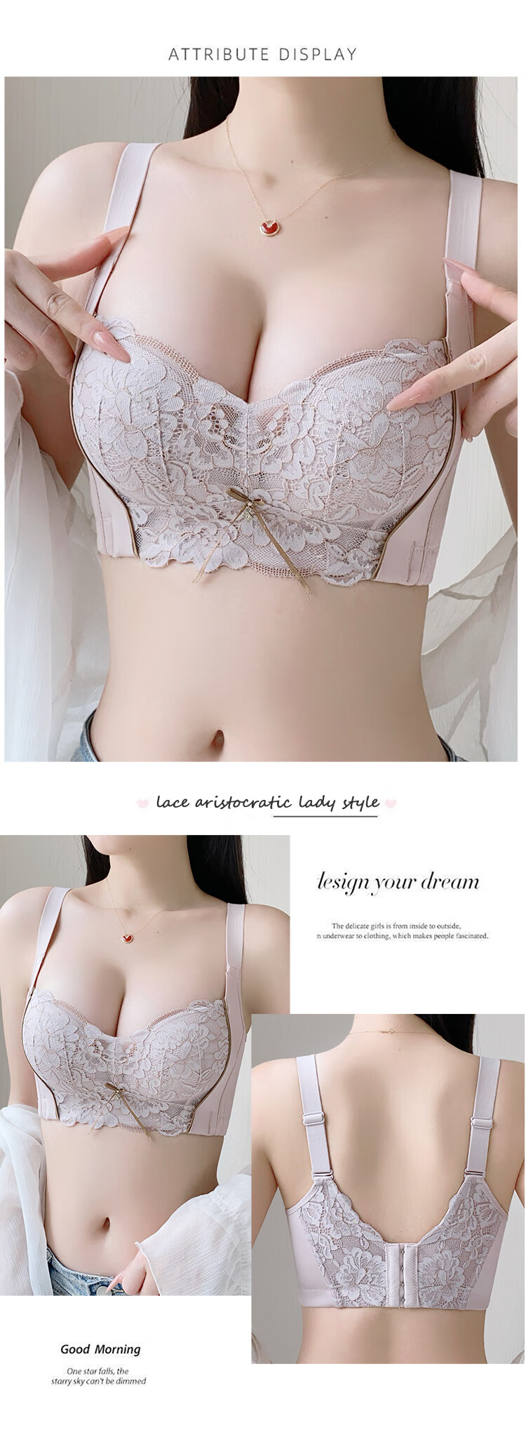 Ordifen Women's Modal Lace Push-Up Soft Support Adjustable Lift Shaping Side Breast Collection Bra Nude 12
