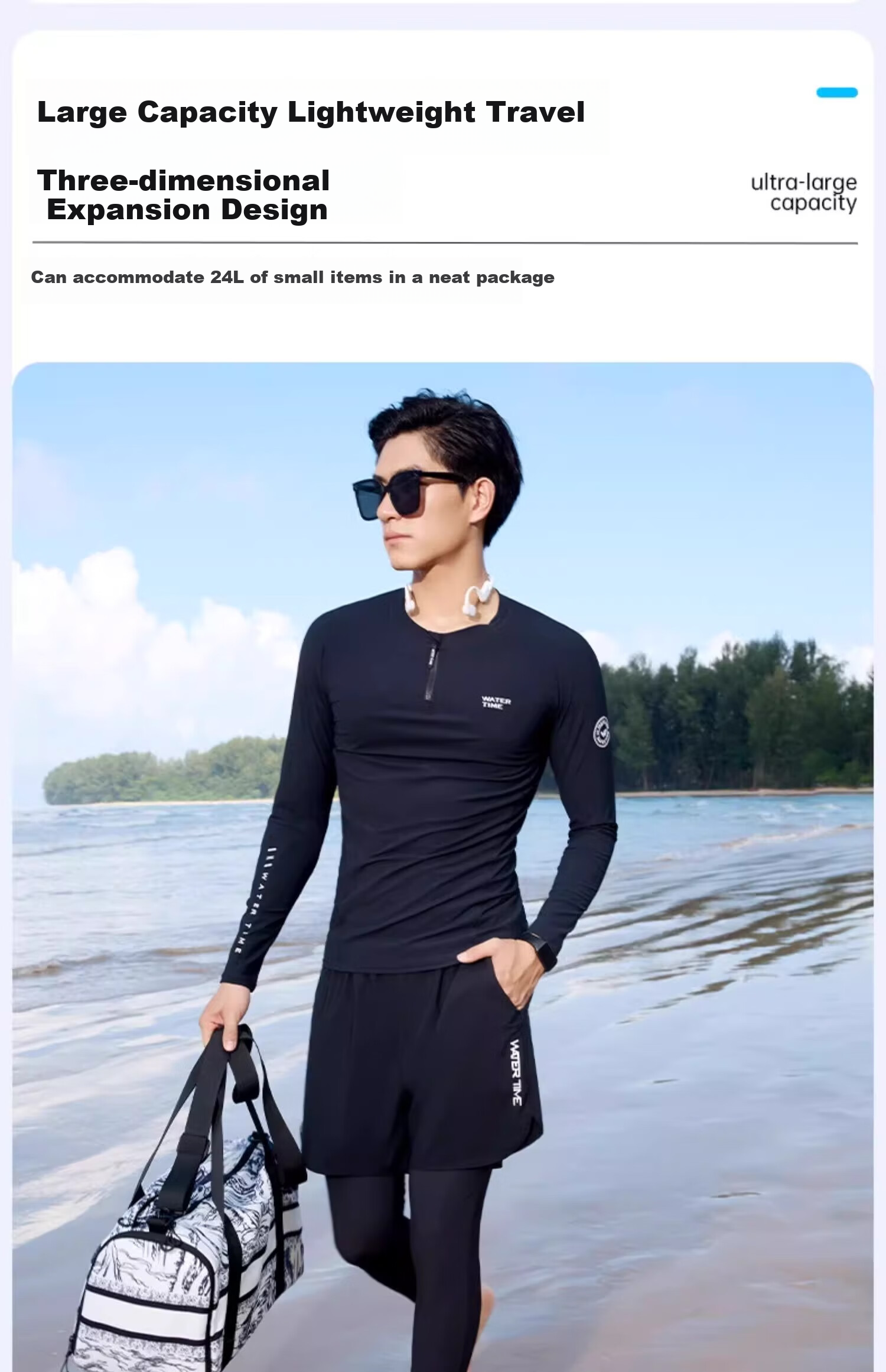 WATERTIME / Shuichuan Swim Bag, Dry And Wet Separation Swimsuit Storage Waterproof Bag, Men's And Women's Fitness Bag, Beach Backpack Equipment 3