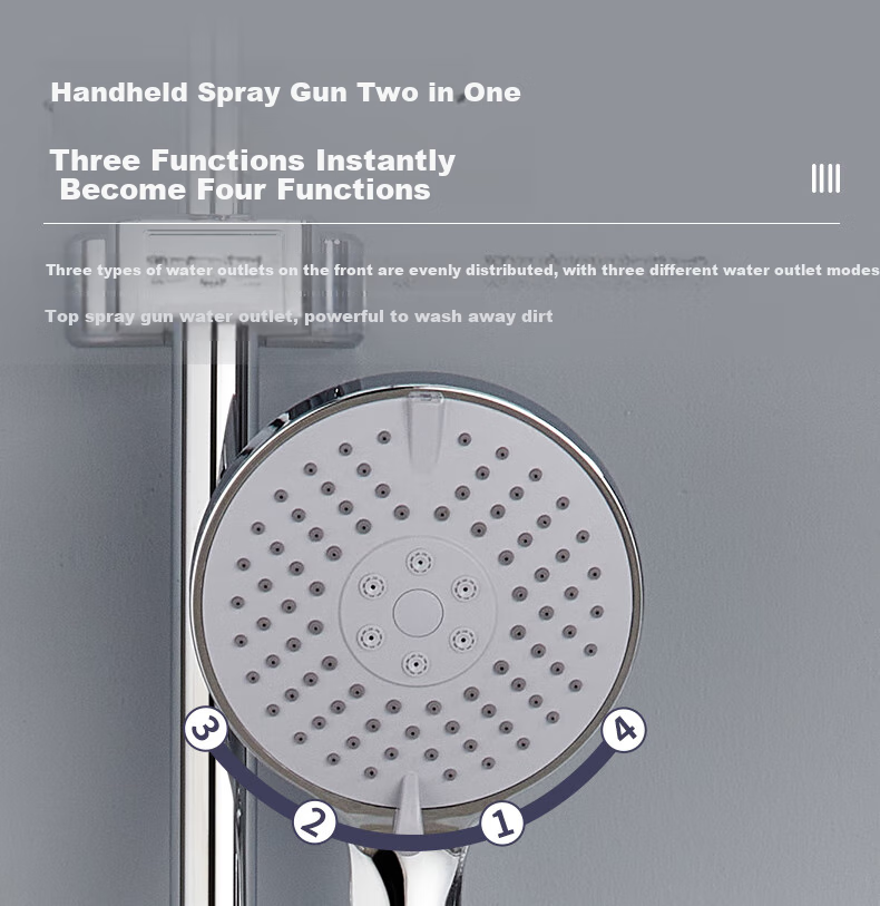 BSITN Shower Set with Integrated Copper Mixing Valve, Bathroom Shower System with Pressure-Increasing Shower Head, Complete Set in Bright Silver B1047 6