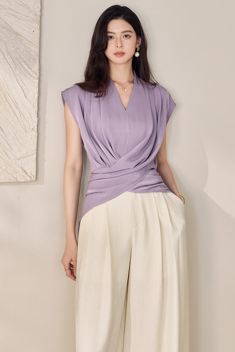ROEYSHOUSE Textured Loose Straight-Leg Pants for Women Summer Casual Versatile Wide-Leg Trousers 11314 Apricot 2XL 2