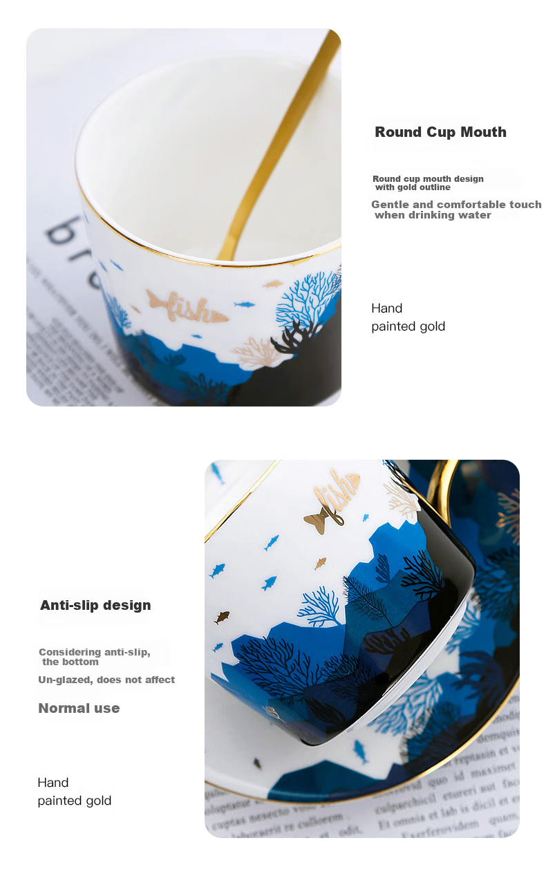 Youlaifu Coffee Cup Set Gift Box, Stylish Afternoon Tea Cups, Ceramic Housewarming Wedding Favor, Mid-Autumn Festival Gift 8