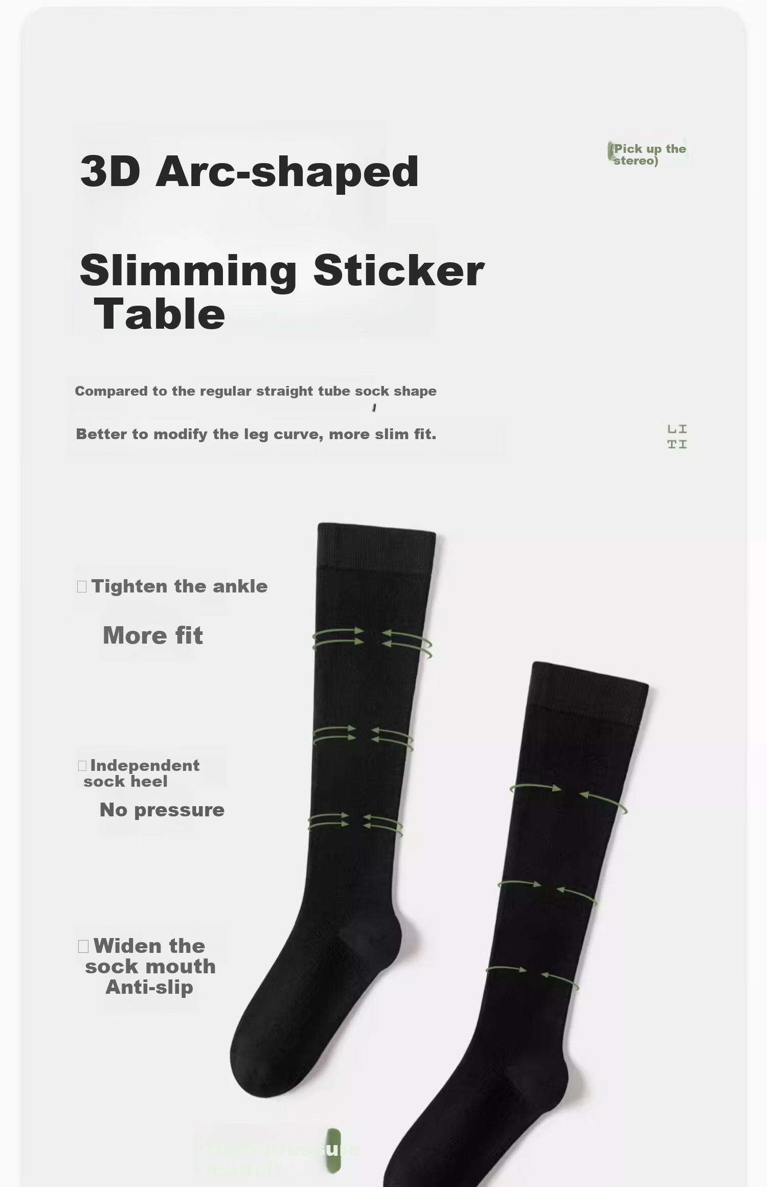 Shiwaji High-Pressure Calf Socks for Women, Spring And Summer Strong Compression JK Socks, Over-Knee Socks, Spring And Autumn Black Thigh-High Socks 11