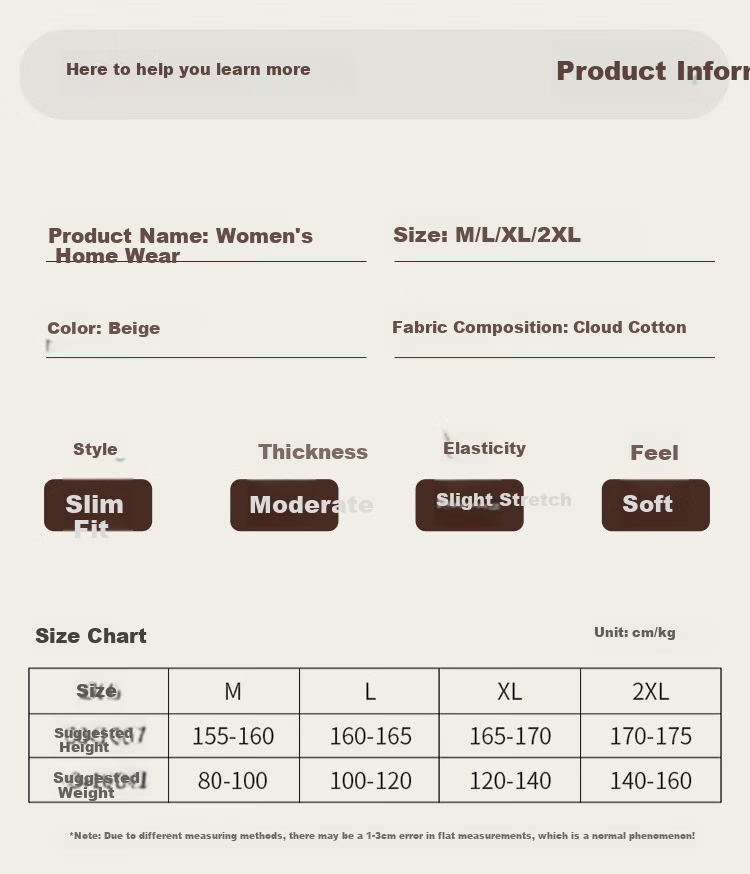 XUEXIMAN Women's Pajamas 2026 New Autumn And Winter Cloud Cotton Long-Sleeve Long Pants Loose Comfortable Wearable Loungewear Set 7