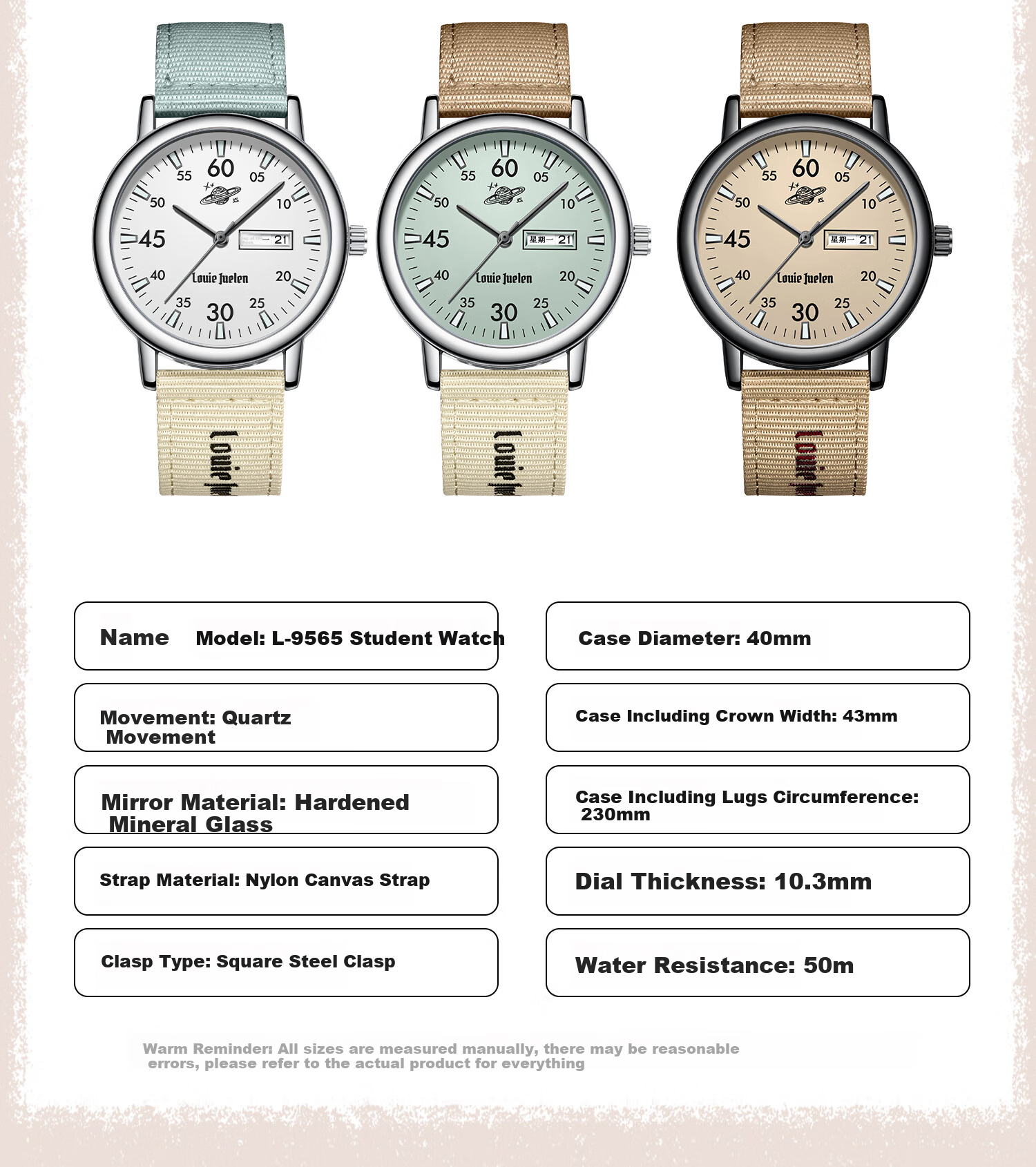 GEORGCOUNT Watch, 2025 New Model, for Female Middle And High School Students, Exam-Specific, Silent Quartz Watch, Waterproof, Youth-Friendly, Stylish Desig 17