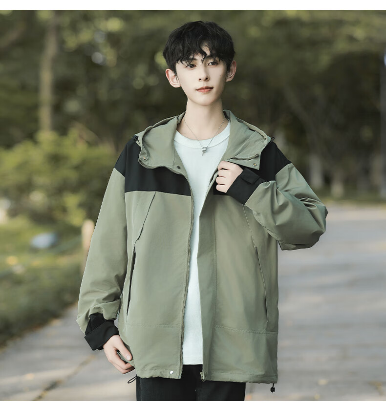 Huili Casual Jacket for Men, Spring And Autumn Outerwear, Windproof, Waterproof, Breathable, Hiking Coat 9
