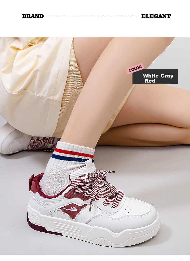Huili Official Women's Shoes, Summer Sneakers for Women 2026, Casual Ladies' Shoes, Lightweight Thick-Soled Shoes for Women, White-Gray Size 38 10