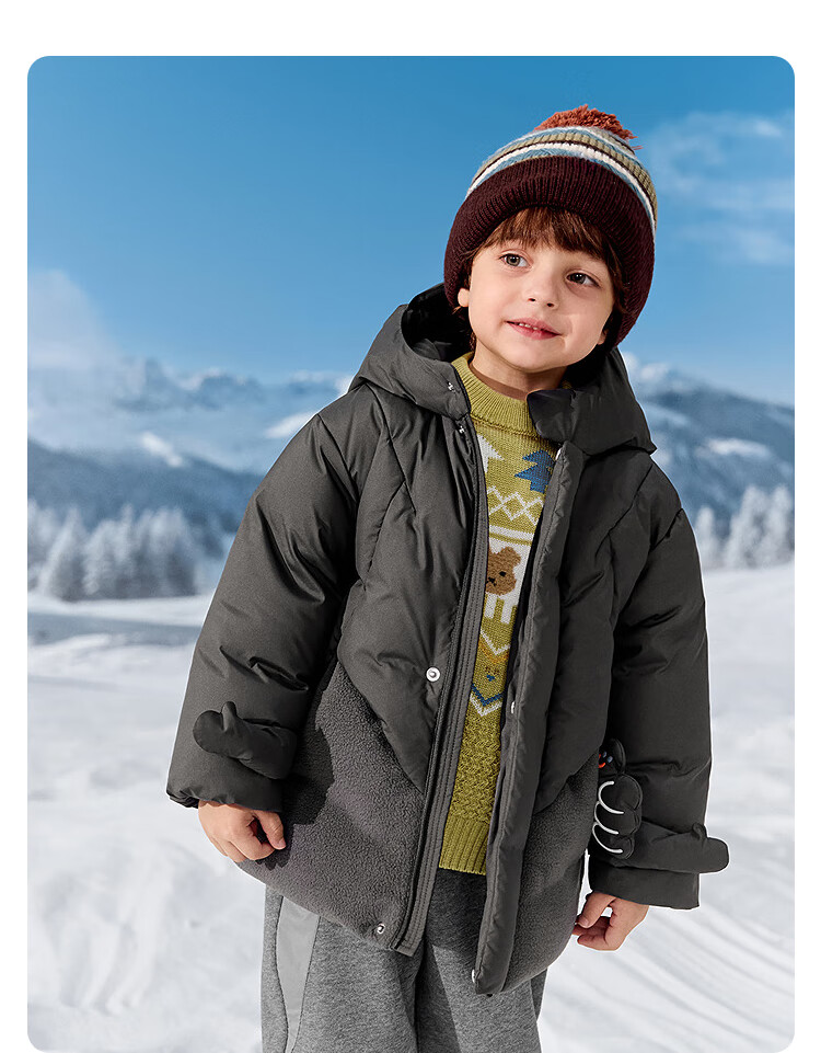BALABALA balaOne Boys' Down Jacket Simple Kids' Winter Warm Coat 2025 Thick 208425107103 1