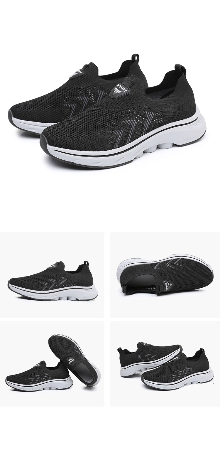 Anglerfish Old Beijing Cloth Shoes Women's Summer Breathable Mesh Slip-On Walking Shoes A6008 Gray Size 38 27