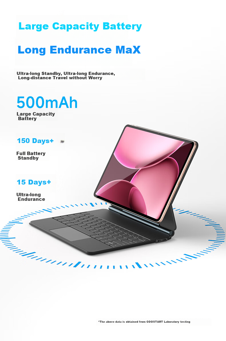 COOLSTART Compatible with OPPO Pad4Pro Smart Touch Keyboard, OnePlus Tablet 2Pro Floating Magic Control Magnetic Bluetooth Keyboard, 13.2-Inch 2025 Model Tablet Protective Case, Black 5