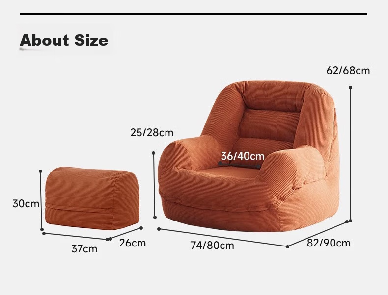 LUCKYSAC Lazy Bean Bag Sofa Chair for Living Room, Bedroom, Balcony, Single Person, Extra Large Olive Green Set 34