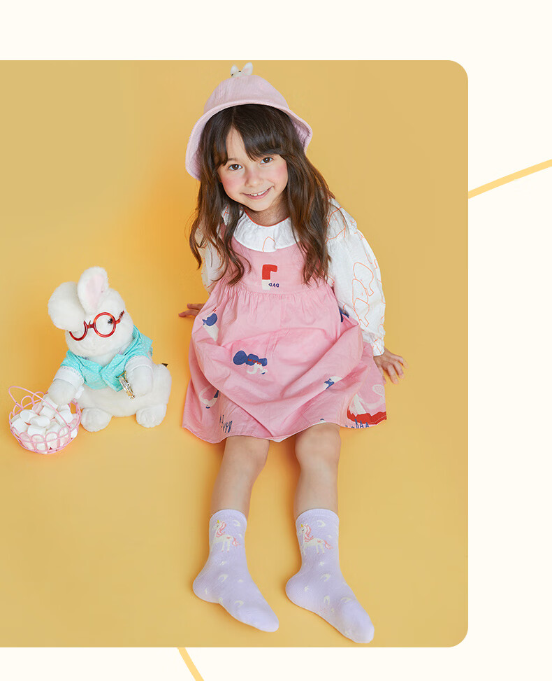 Caramella Spring Summer Kids Cotton Antibacterial Socks Cute Cartoon Girls Baby Mid-Calf Socks 9