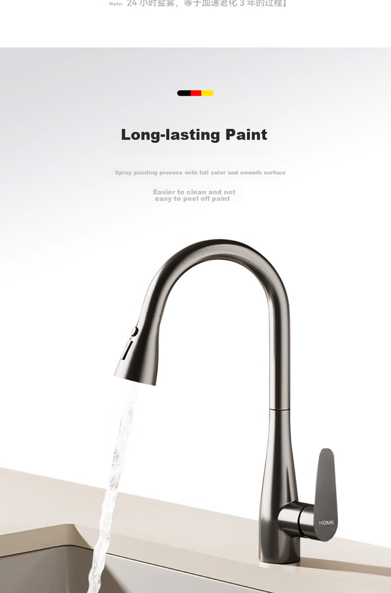HOMK [Germany] Kitchen Faucet, Hot And Cold Vegetable Washing Sink, Pull-Out Faucet, Extendable Dishwashing Sink Faucet 12