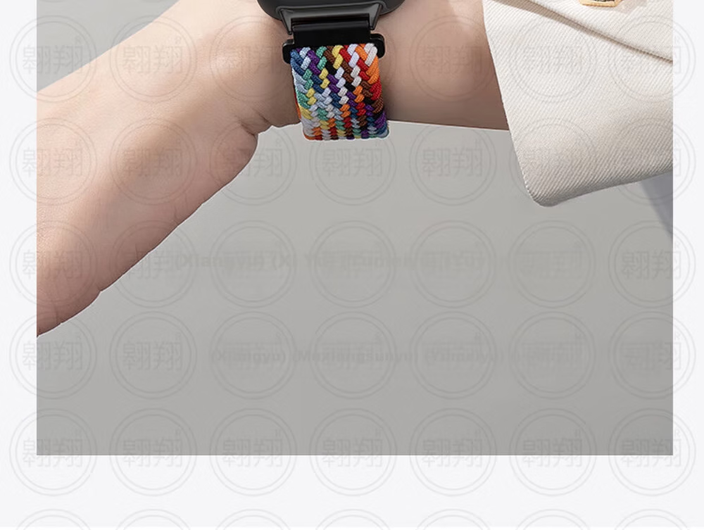 CHENSONG Compatible with HONOR Watch 5 Strap, Braided Style with Folding Clasp, Nylon Loop Wristband, Black Chocolate 22