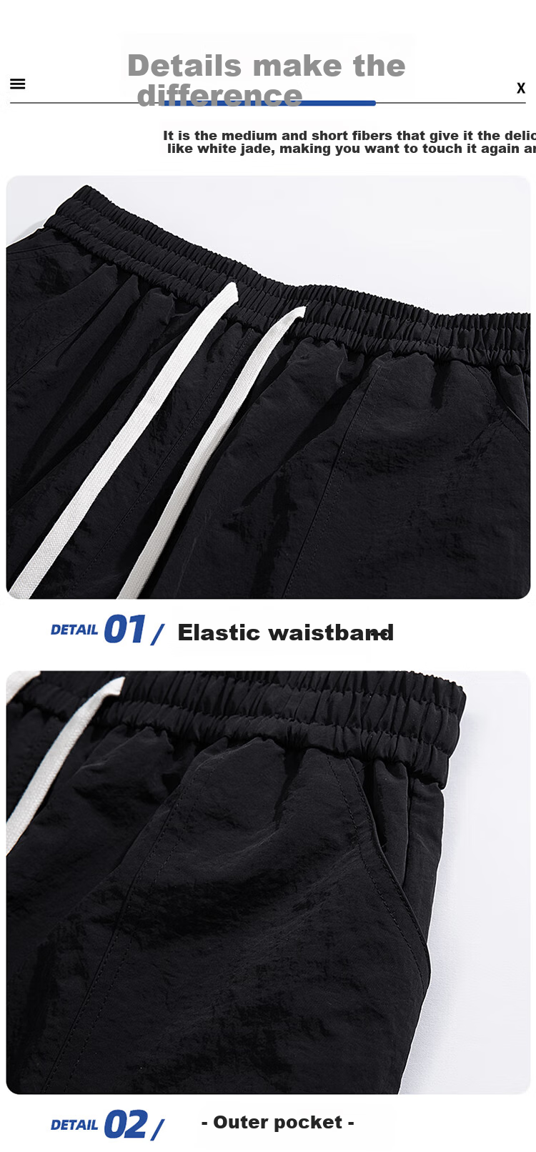 IZEXX Men's Cargo Shorts, Summer Fashion Versatile Large Pocket Simple Solid Color Sports Knee-Length Pants IZ706 Black 3XL 21