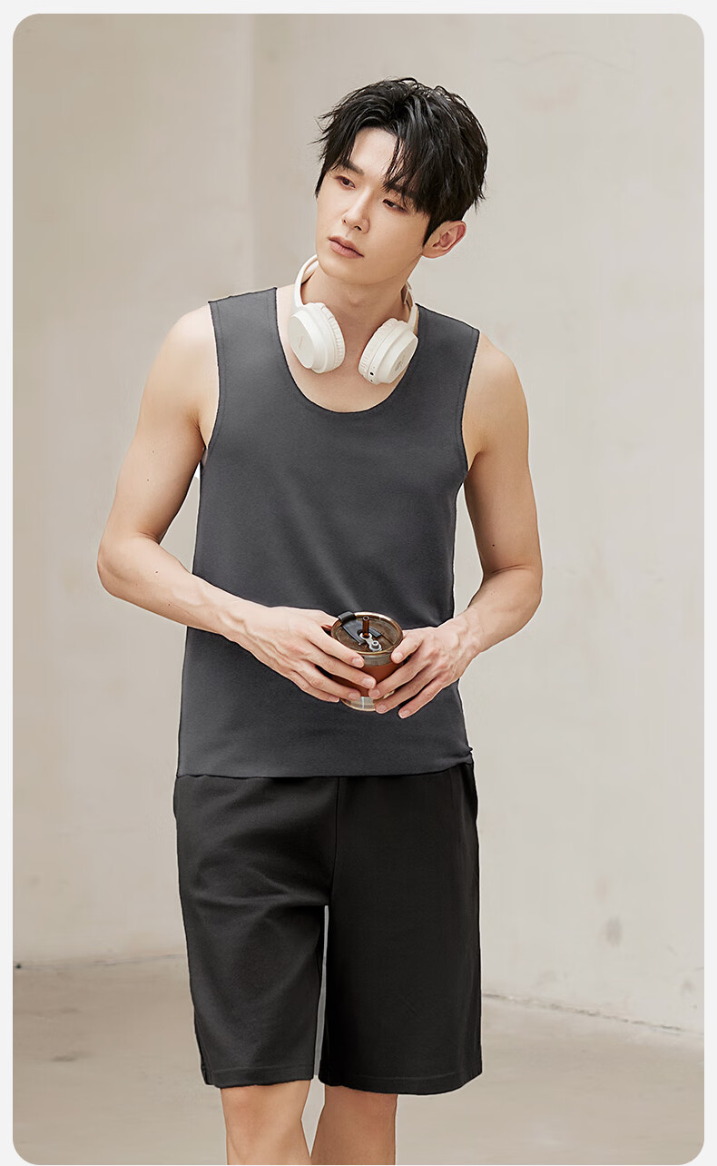 MiiOW Men's Vest [Cool Tencel Modal] Summer Seamless Sleeveless Thin Ice Silk White Base Layer for Men 11