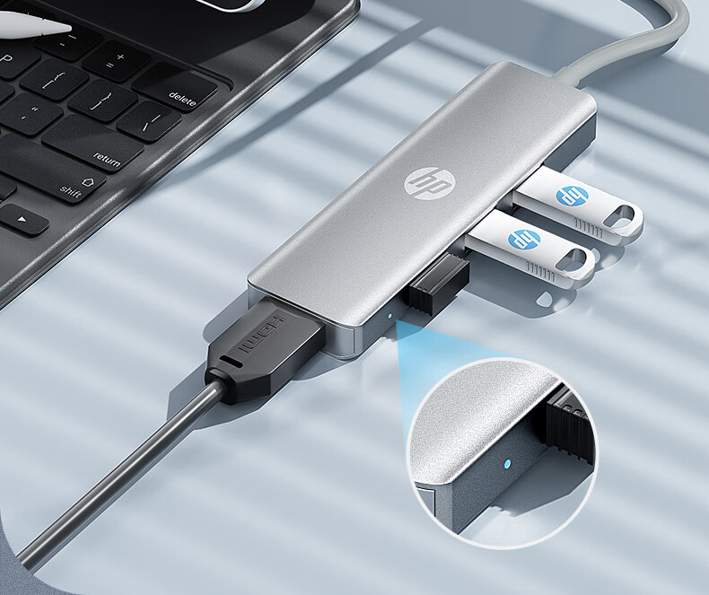 HP TypeC Expansion Dock, USB Expansion/100W Fast Charging/HDMI Extension, 4K60HZ, Compatible with Laptops, Macbook, Tablets Ipad, CT205S, Silver 5