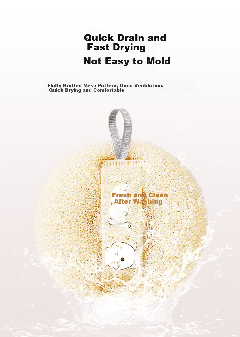 Baoshi Bath Loofah, Non-Spill Bath Sponge, Exfoliating Washcloth for Men, Women And Children, Bathing Essential, 3D Massage Bath Sponge, Bath Flower, 2-Pack 11