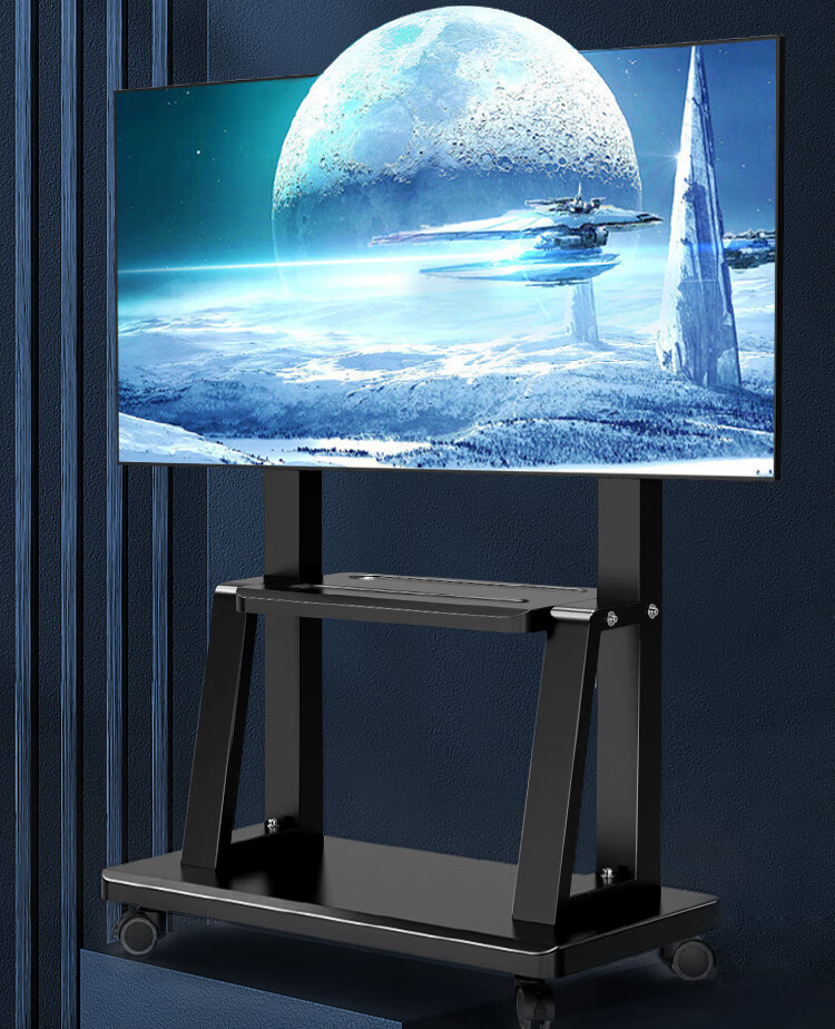 TAZD Mobile TV Stand (55-120 inch) Large Art TV Mount Compatible with PS5 Samsung Sony Huawei Skyworth Hisense TCL Floor Cart TV Cabinet 1