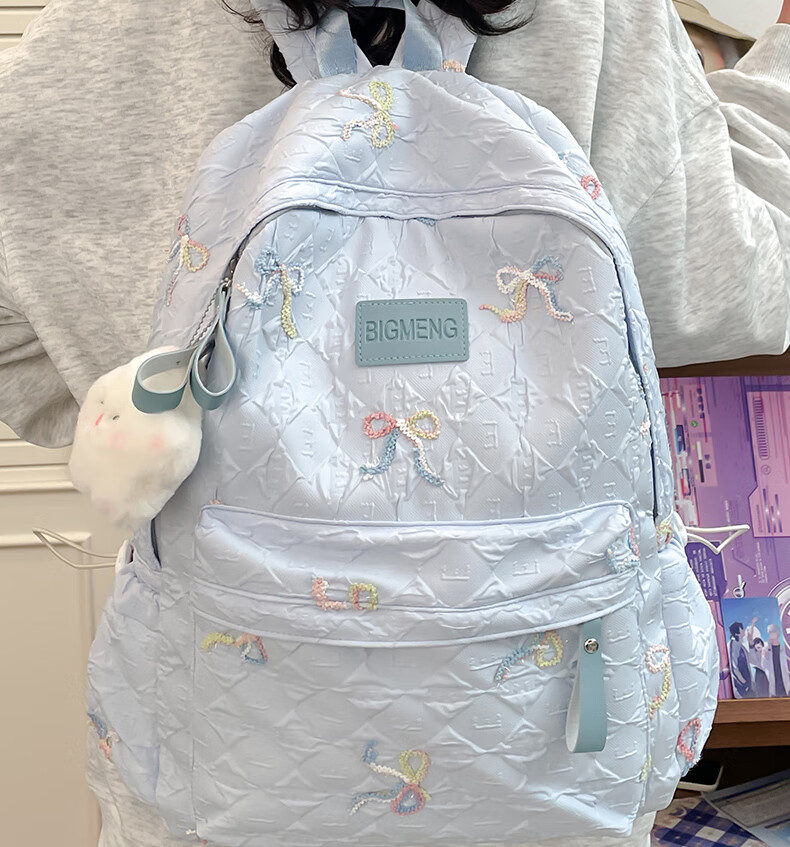 JINSHIWQ High-Value School Backpack for Girls, Junior High, High School, and College Students, New Stylish Japanese-Style Versatile Travel Shoulder Bag 9