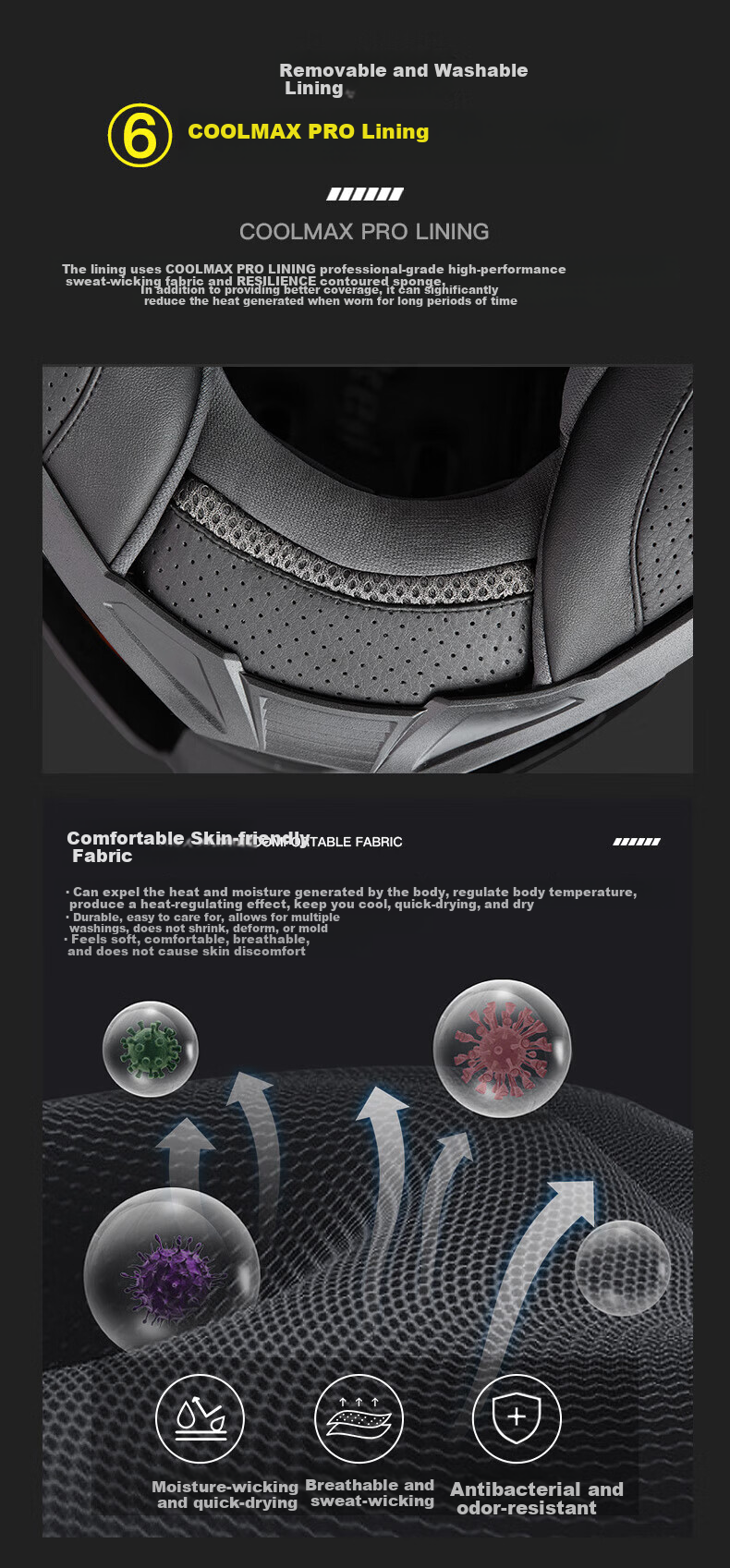 Tanked Racing Motorcycle Helmet, Full-Face T153S Black Future Technology [Duck Co-Branded Edition], XL 9