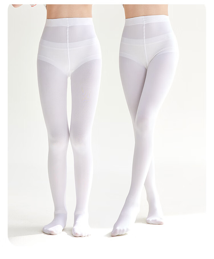 Hodohome Children's Thin Socks, Girls' Non-Slip Dance Practice Socks, Leggings, Pantyhose, 012 White + Black, for Ages 5-7 1