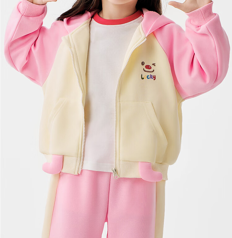 Badibadi Spring Autumn Baby Girls Hooded Cardigan Sports Casual Loose Versatile Cute Monster 130 3