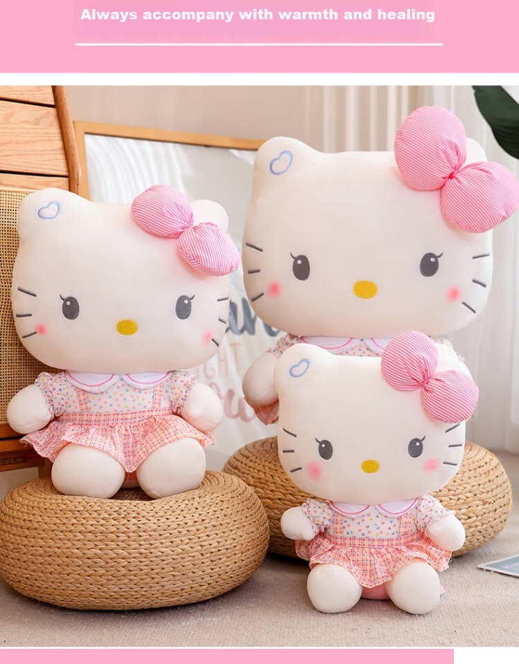 Hello Kitty Sanrio Plush Toy Doll Stuffed Animal Pillow Decoration Birthday Gift for Girls, 38cm Kawaii Cat Figurine 6