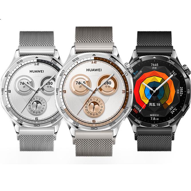 Ремешок для Huawei Watch GT6/GT5/5pro/GT4/watch4pro Milanese Band Metal Steel Strap с магнитной застежкой - Титановый цвет, 46/48 мм