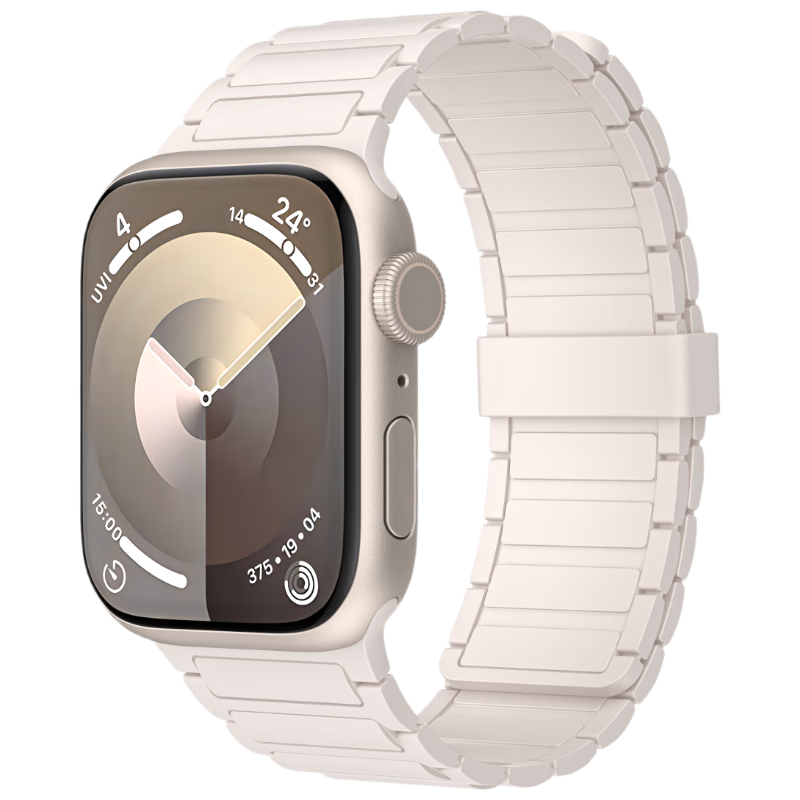 Biaodaige Compatible with Apple Watch S12 Strap, Apple Watch Ultra 4/3 Magnetic Loop Silicone IWatch S11/10/9 Watch Band Comfortable 8 Wristband SE3/2 Starlight