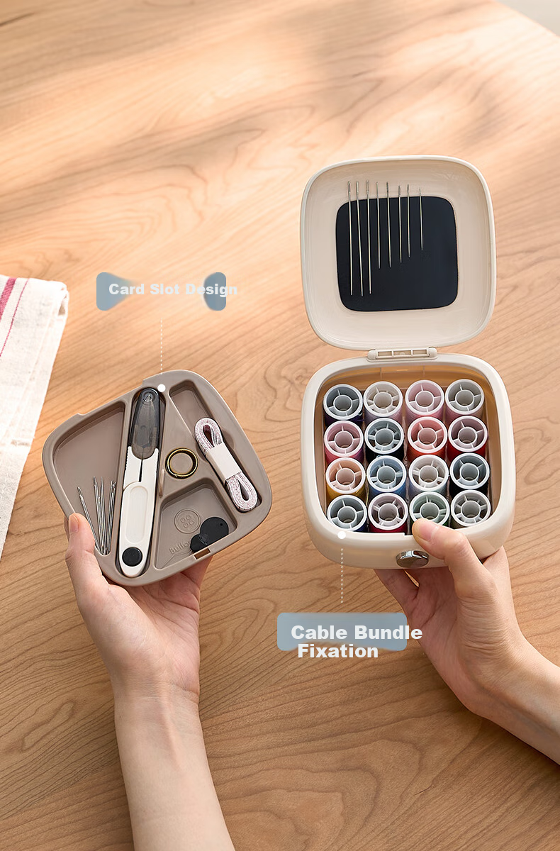 EACHY Sewing Kit, High-Quality Practical Needle And Thread Set for Home Use, Portable Mini Kit, Premium Sewing Set for Dormitory Mending - White 12